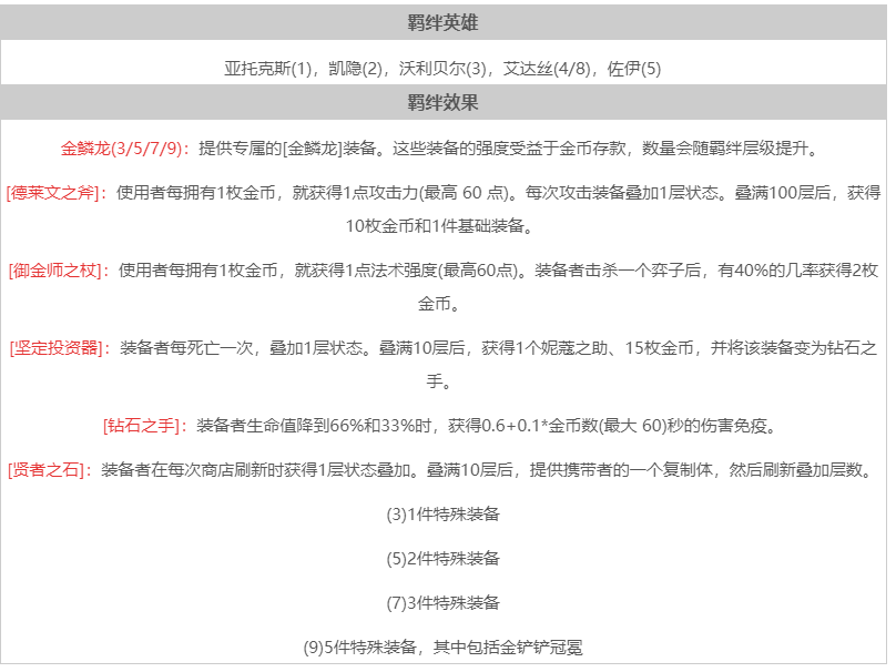 云顶之弈s7金鳞龙羁绊效果一览