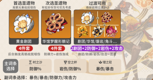 原神千织圣遗物怎么选2